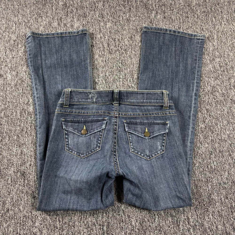 Y2K Low Rise Flare Bootcut Flap Pocket Cabi Medium Wash Denim Jeans Size 2